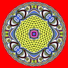 decorative design of circle dish template, round geometric patte