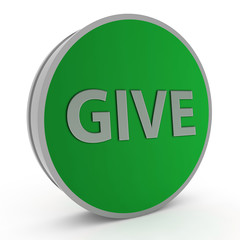 Give circular icon on white background