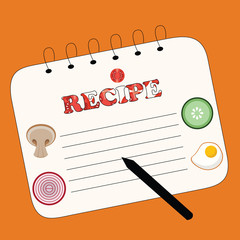 recipe note. vector illustration