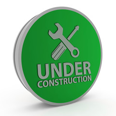 Fototapeta premium Under construction circular icon on white background