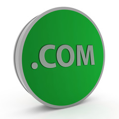 Com circular icon on white background