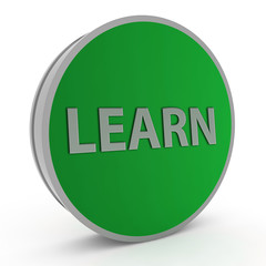 Learn circular icon on white background