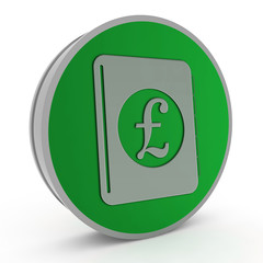 pound money book circular icon on white background