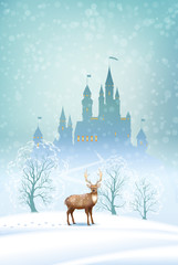 Christmas Landscape Winter Castle