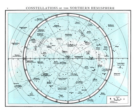 Constellations of the northern Hemisphere circa 1895