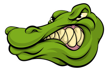 Naklejka premium Alligator or crocodile mascot