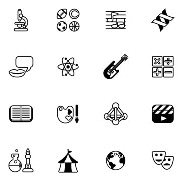 Education or quiz subject icons