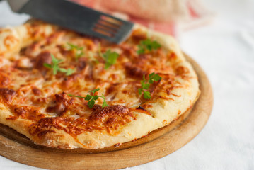 Pizza ham and mushroom