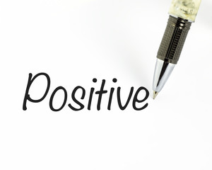 Pen writes positive on paper