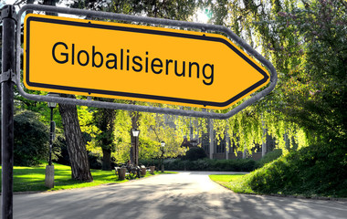 Strassenschild 25 - Globalisierung - obrazy, fototapety, plakaty