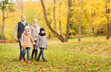 Fototapeta premium happy family in autumn park