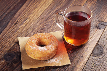 Tea and sweet donut