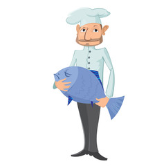 Chef with fish