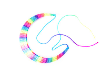 rainbow necklace white