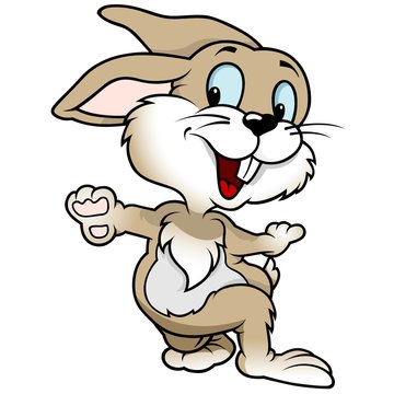 Cheerful Rabbit - Cute Cartoon Illustration