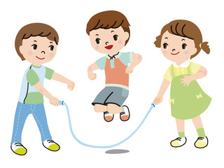 縄跳びをする子ども