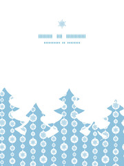 Vector blue and white snowflakes stripes Christmas tree