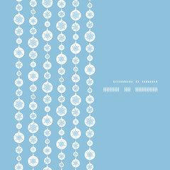 Vector blue and white snowflakes stripes vertical frame seamless