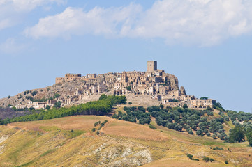 Fototapeta na wymiar Panoramic view of Craco. Basilicata. Italy.