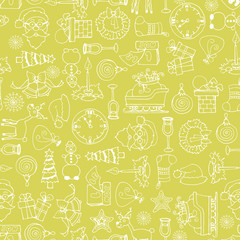 Vector pattern with symbols of happy new year