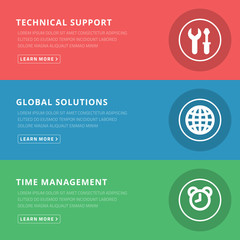 Flat design concept for technical support and management