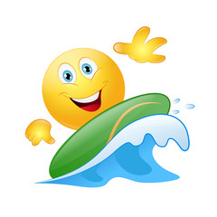 Surfing emoticon