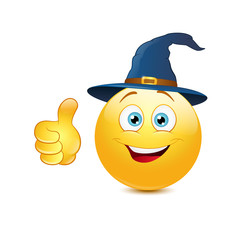 Emoticon with witch hat