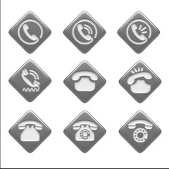 Contact Icons isolated on white