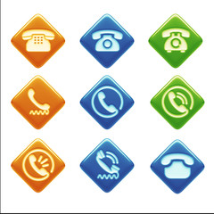 Contact Icons isolated on white