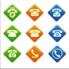 Contact Icons isolated on white