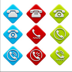 Contact Icons isolated on white