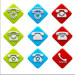 Contact Icons isolated on white