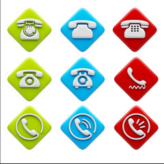 Contact Icons isolated on white