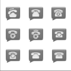 Contact Icons isolated on white