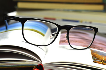 books and glasses