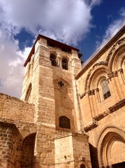Fototapeta premium bell tower, church of holy sepulcre in Jerusalem