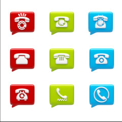 Contact Icons isolated on white