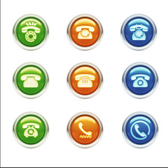 Contact Icons isolated on white