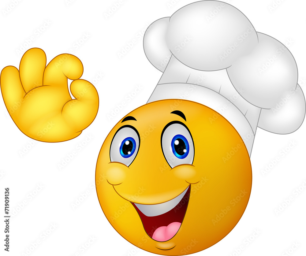 Wall mural chef smiley emoticon