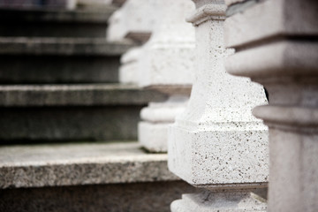 Architectural detail. Stairs of old classic building. Soft focused