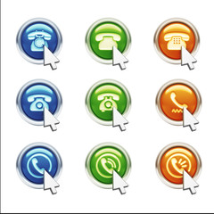 Contact Icons isolated on white