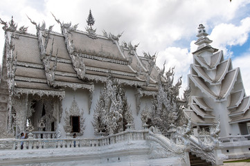 Fototapeta premium Magnificently grand white temple Rong Khun temple, Chiang Rai