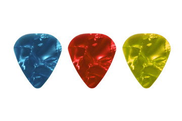 Guitar picks isolated on white