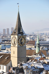 Winter view of Zurich