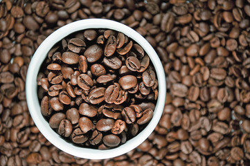 Coffee beans, top view