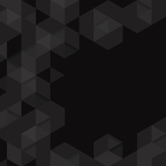 Black geometric background vector.