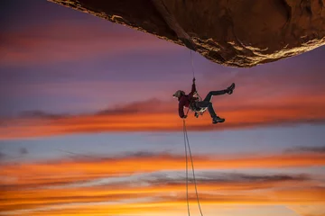 Deurstickers Climber on the edge. © Greg Epperson