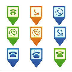 Contact Icons isolated on white