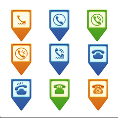 Contact Icons isolated on white