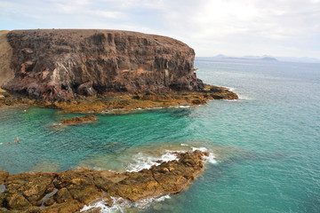 Obraz premium Panorámica de la costa en Isla Lanzarote